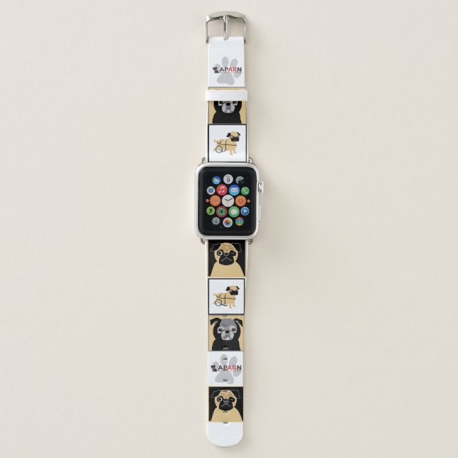 APARN Rescue Pugs Apple Watch Band, 42mm Apple Watch Band (Front)
