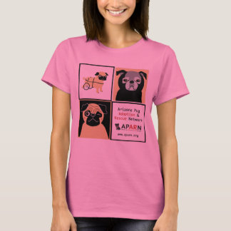 APARN Rescue Pugs Bella Missy 3/4 Sleeve V-Neck T-Shirt