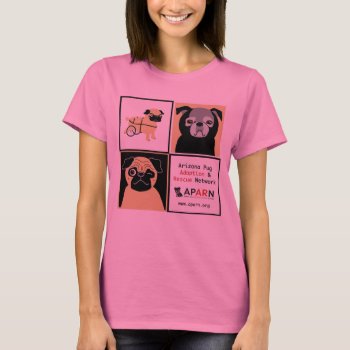 Aparn Rescue Pugs Bella Missy 3/4 Sleeve V-neck T-shirt by AZPUGRESCUE at Zazzle