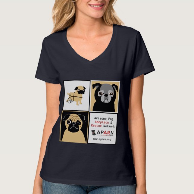 APARN Rescue Pugs Women Hanes Nano V-Neck T-Shirt (Front)