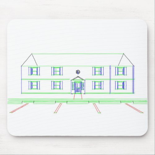 Apartment Building  House Marker Drawing Mouse Pad