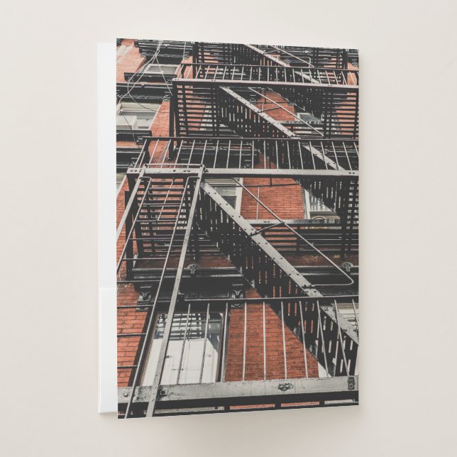 Apartment Building Stoop Pocket Folder (Back)