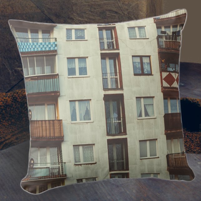 Apartment building throw pillow (Creator Uploaded)