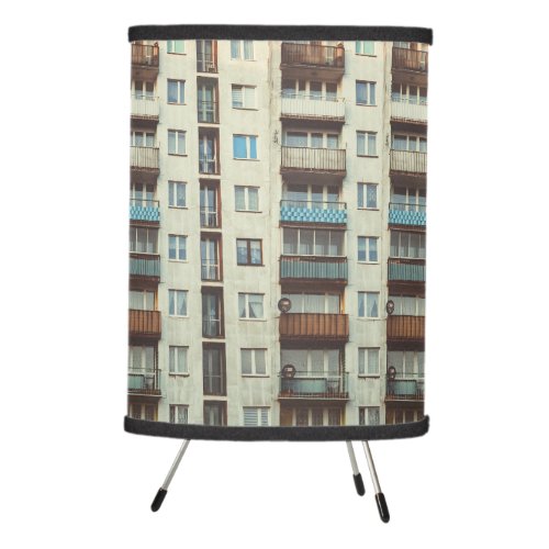 Apartment building tripod lamp