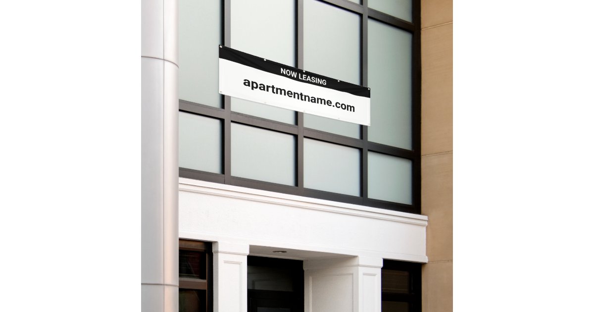 Apartment Building Website Now Leasing White Banner Zazzle