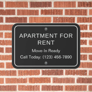 Apartment For Rent Durable Metal Sign Outdoor Use