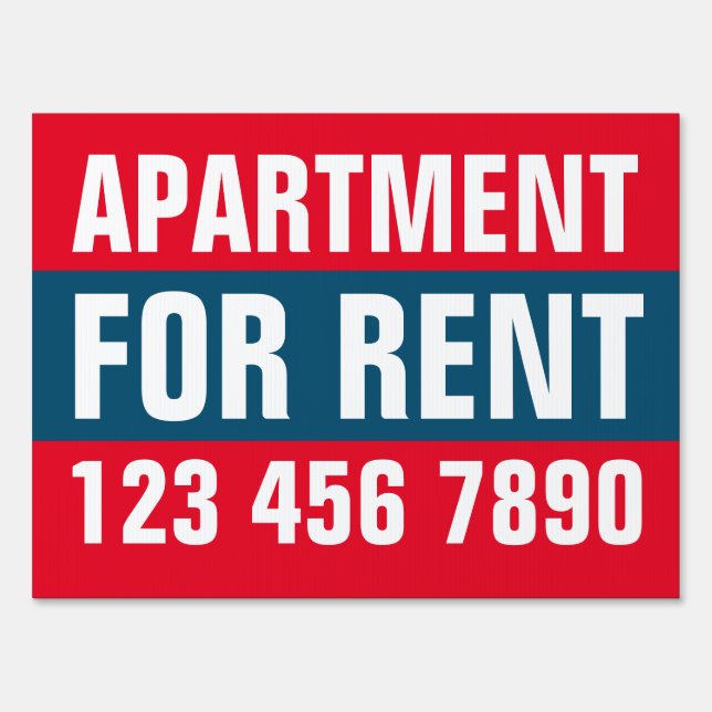 Apartment for rent sign (Front)