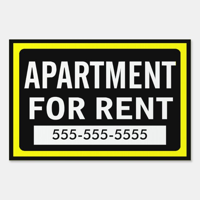Apartment For Rent Yard Sign (Front)