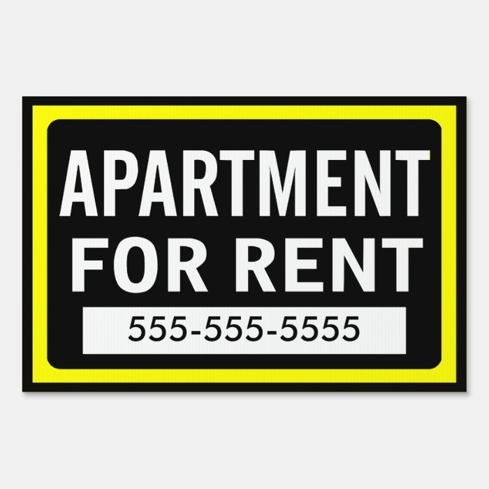 Apartment For Rent Yard Sign