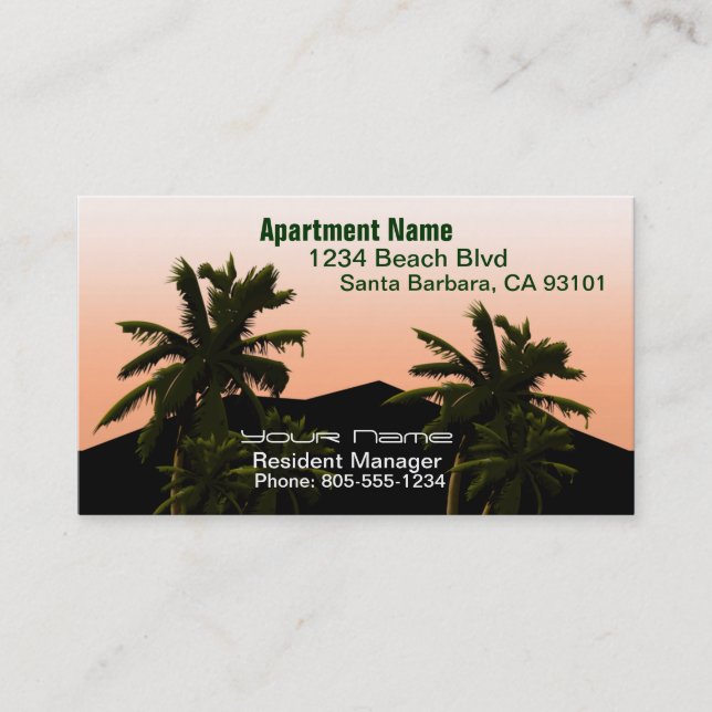 Apartment Manager Business Card (Front)