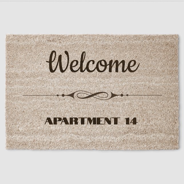 Apartment Number Welcome Fiber Doormat (Front)