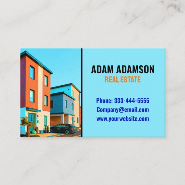 Apartments & Houses - Real Estate Broker QR Code Business Card (Front)