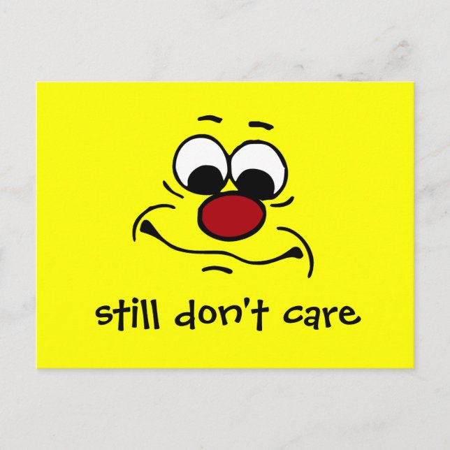 Apathetic Face Grumpey Postcard (Front)