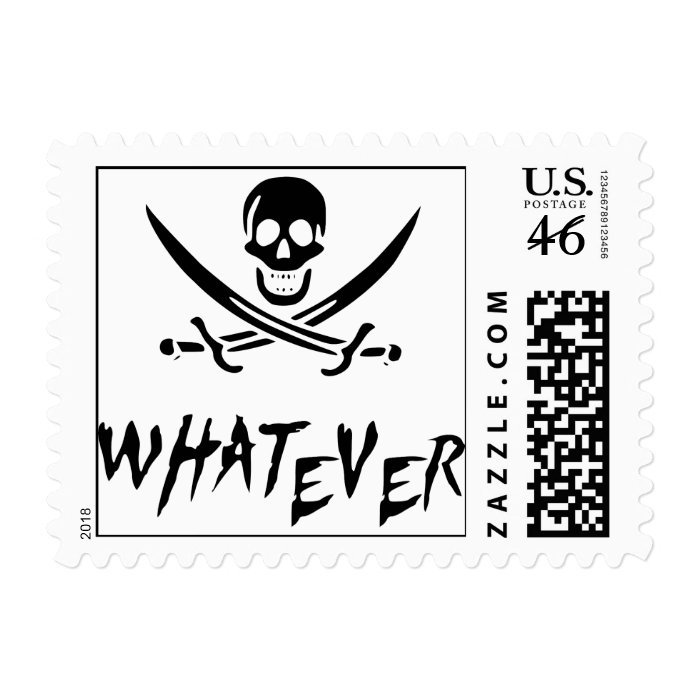 "Apathetic Roger" Pirate {Blackbeard} Postage Stamps