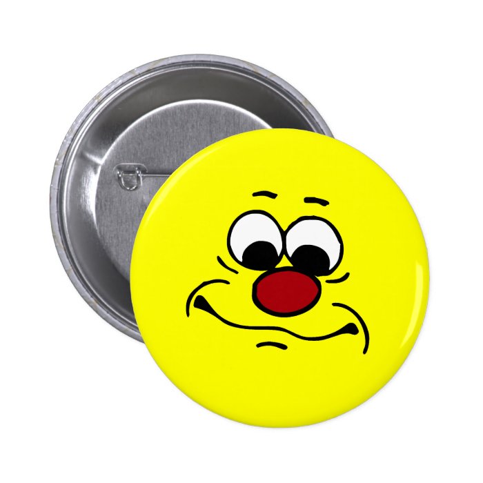 Apathetic Smiley Face Grumpey Pinback Button