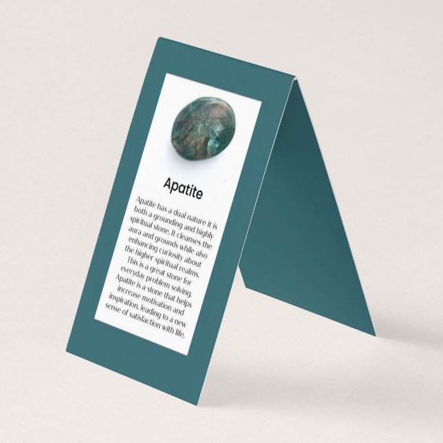 Apatite Crystal Gemstone Meaning Jeweler Business Card (Back)