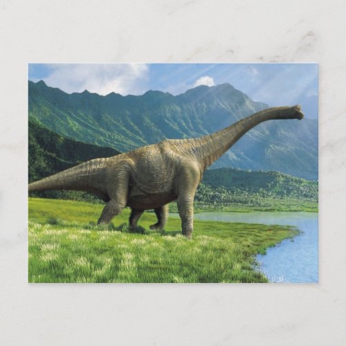 Apatosaurus At Lake Postcard Brontosaurus
