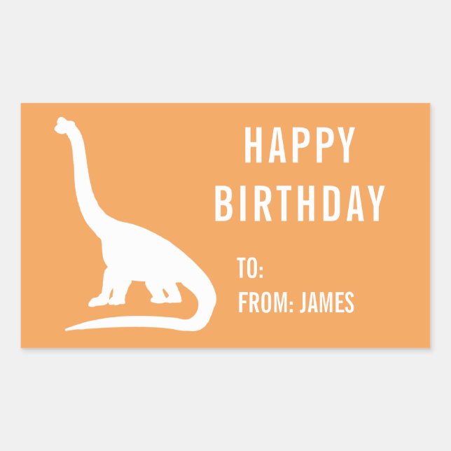 Apatosaurus Dinosaur Personalize Gift Sticker (Front)