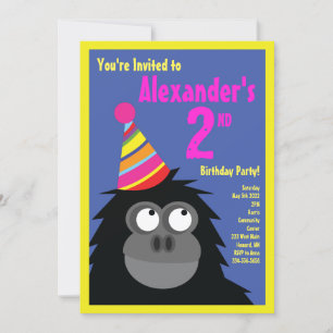 Ape Animal Kid's Birthday Party Invitations