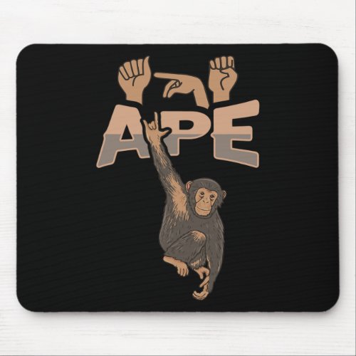 Ape Asl Hand Gesture Deaf Hearing Loss Awareness 1 Mouse Pad