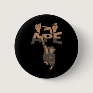 Ape Asl Hand Gesture Deaf Hearing Loss Awareness  Button