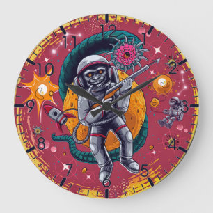 Ape Astronaut Cosmic Battle Clock