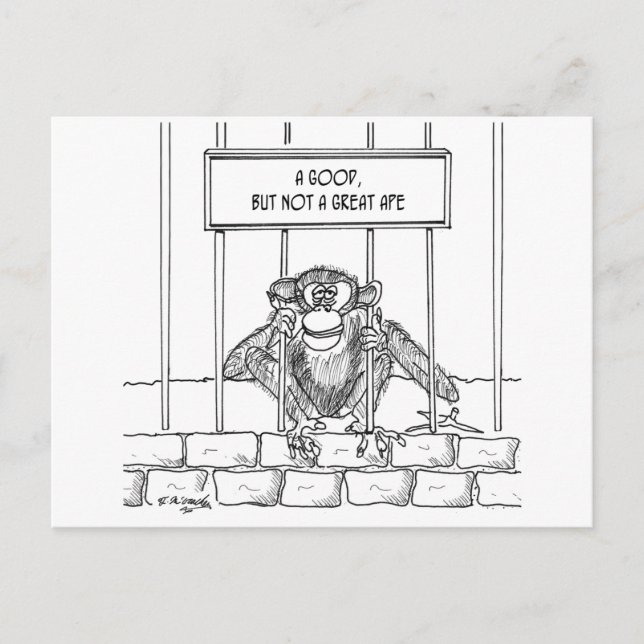 Ape Cartoon 1537 Postcard (Front)