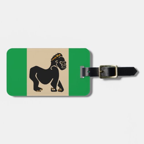 Ape _GORILLA_ African endangered wildlife _ Green Luggage Tag