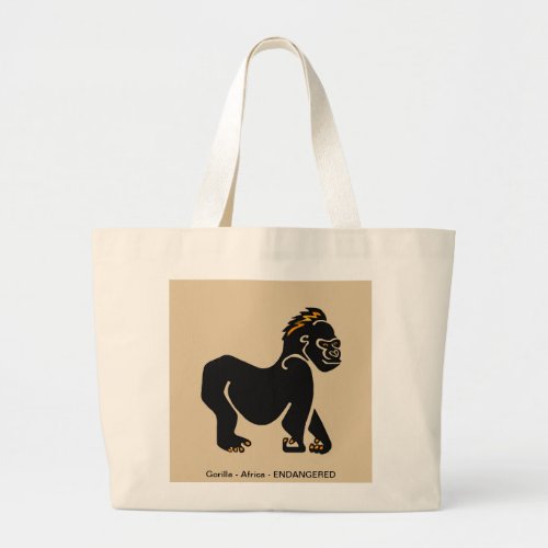 Ape _  GORILLA _ Wildlife warrior _Primate Large Tote Bag