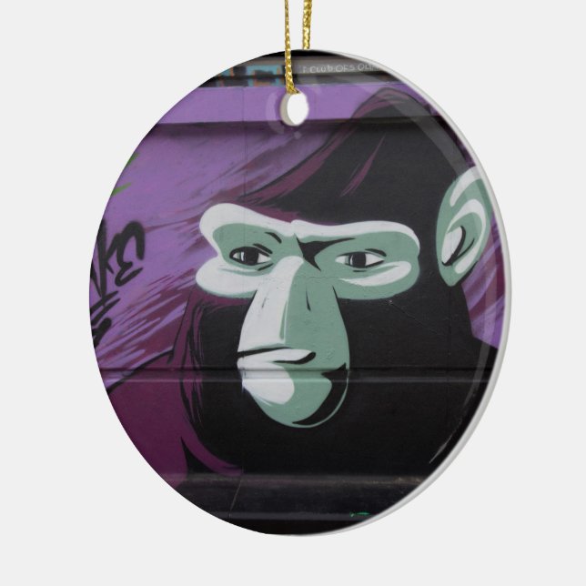 Ape Graffiti Ceramic Ornament (Left)