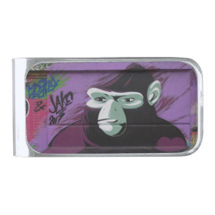 Ape Graffiti Silver Finish Money Clip