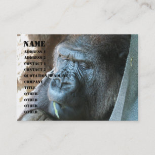 Ape hood ~ Japanese Gorilla Eating Business Card
