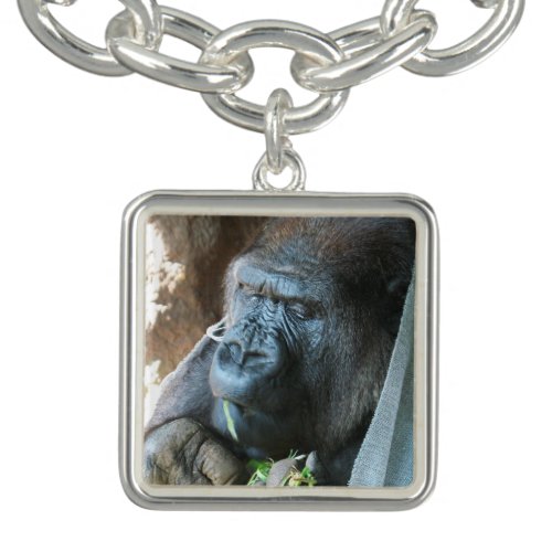 Ape hood  Japanese Gorilla Eating Charm Bracelet