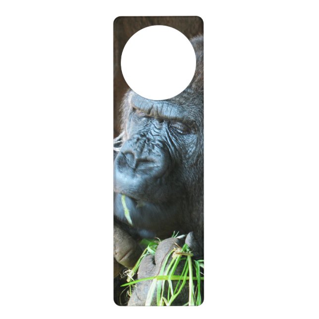 Ape hood ~ Japanese Gorilla Eating Door Hanger (Front)