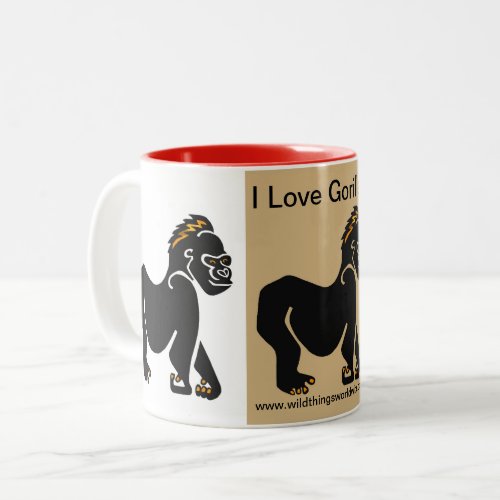 Ape_  I love GORILLAS_ Wildlife _ Animal lover _ Two_Tone Coffee Mug