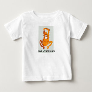 Ape- I love ORANGUTANS -Endangered animal -Primate Baby T-Shirt