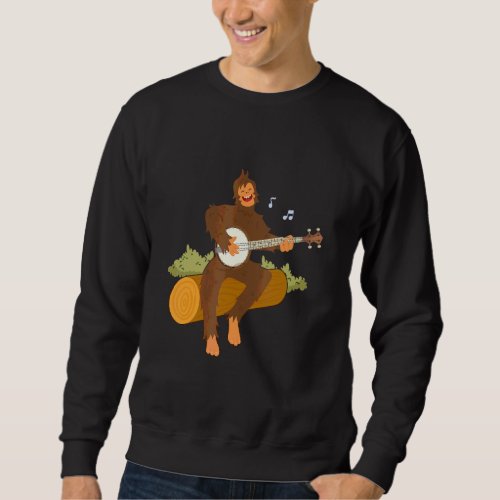 Ape Monkey Playing Banjos Music Strings Instrument Sweatshirt