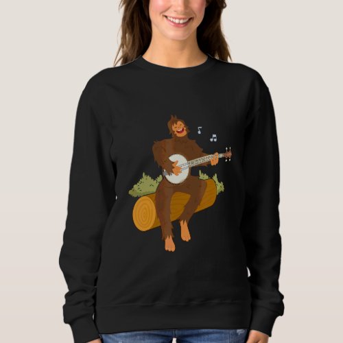 Ape Monkey Playing Banjos Music Strings Instrument Sweatshirt