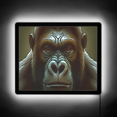 Ape Mountain Gorilla Fun Face Black Outline Art