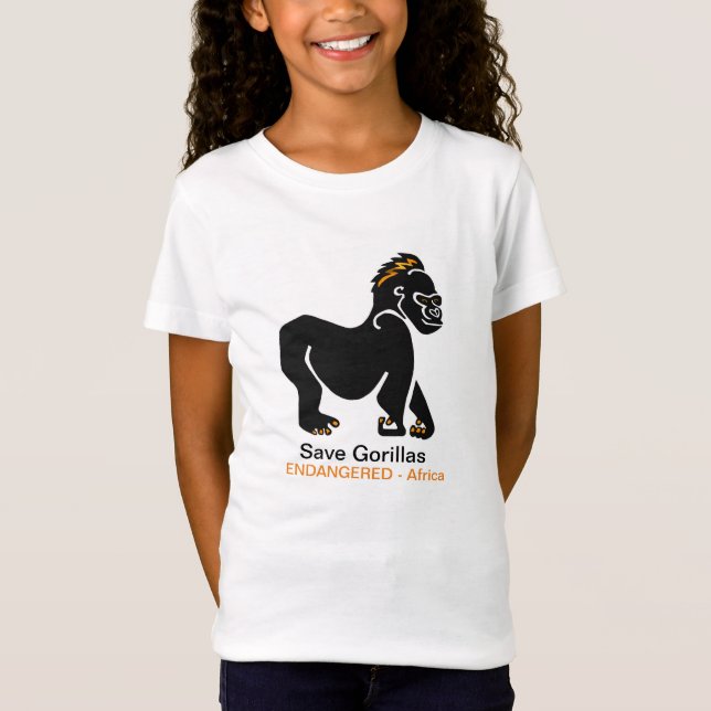 Ape -Save GORILLAS -African endangered wildlife -  T-Shirt (Front)