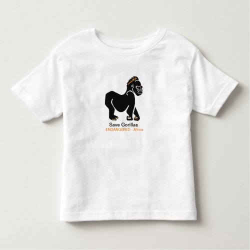 Ape _Save GORILLAS _African endangered wildlife _  Toddler T_shirt