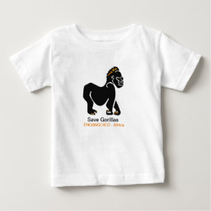 Ape -Save GORILLAS -Endangered animal graphic- Baby T-Shirt