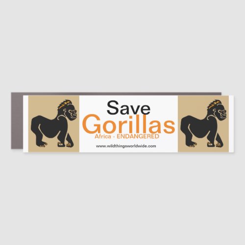 Ape _ Save GORILLAS _ Wildlife warrior _ Primate _ Car Magnet