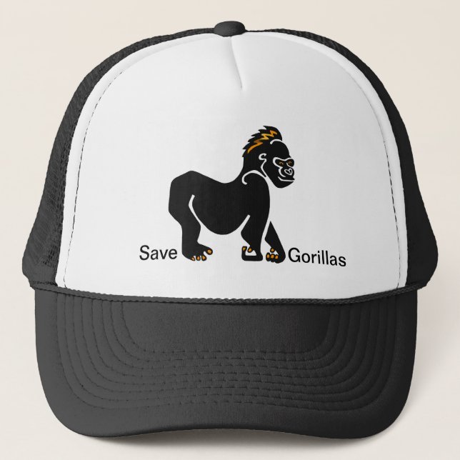 Ape -  Save GORILLAS  -Wildlife warrior- Trucker Hat (Front)