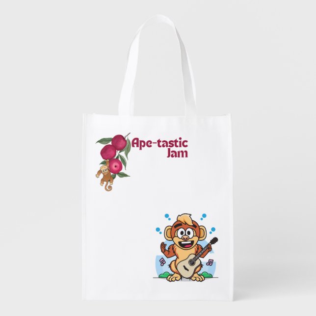 Ape-tastic Jam: Music for the Wild Ones Grocery Bag (Front)