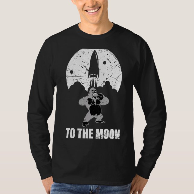 Ape To The Moon  Crypto Coin Rocket Crypto Nft T-Shirt (Front)