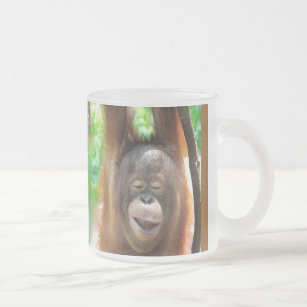 Ape with Joy Frosted Glass Coffee Mug