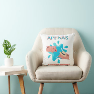 "Apenas el agua pal marrano" pig quote Throw Pillow