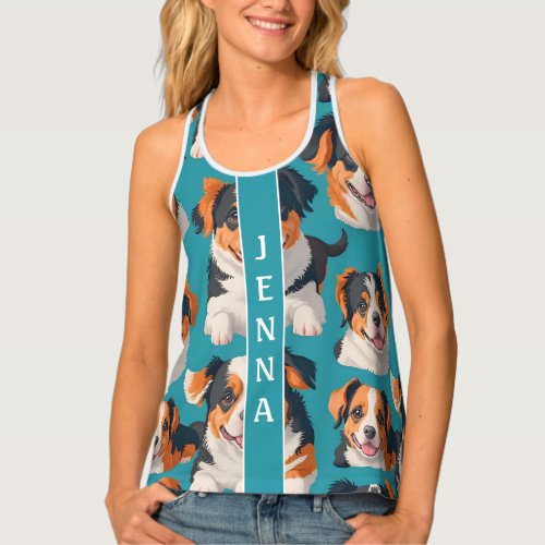 Apennine Wolf Mosaic Colourful Custom Pattern Tank Top