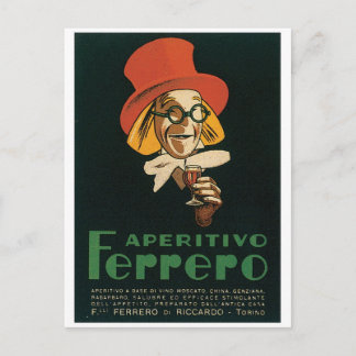 Aperitivo Ferrero Torino Italy Italian Vintage Art Postcard